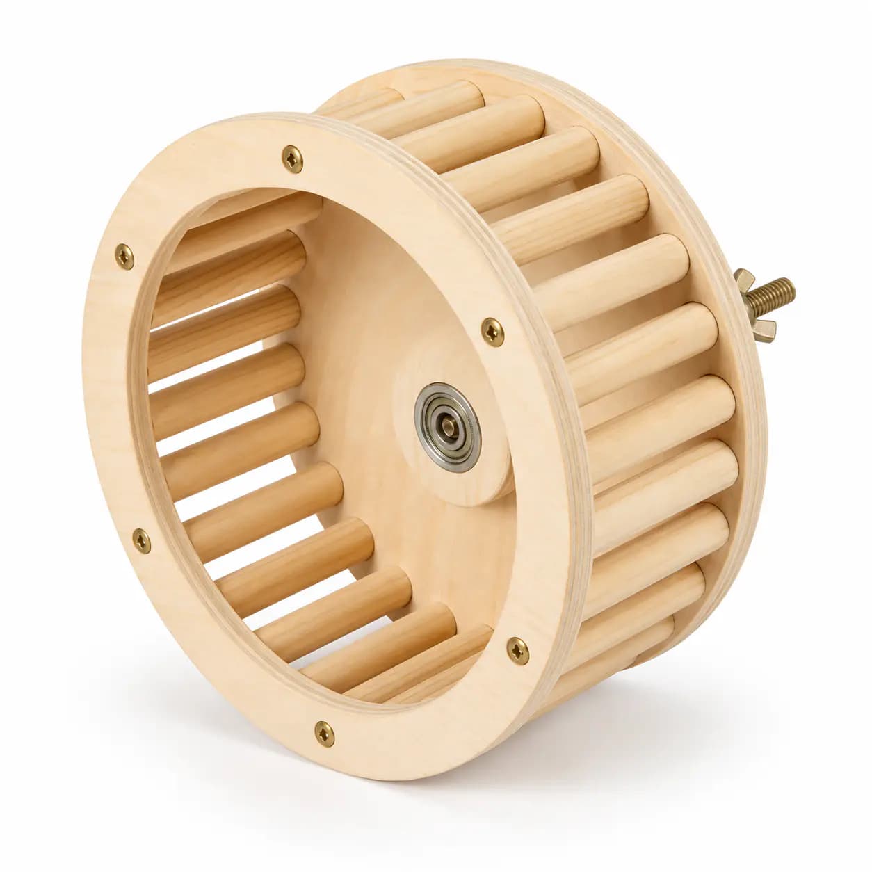 Natural Wood Parrot Running Wheel