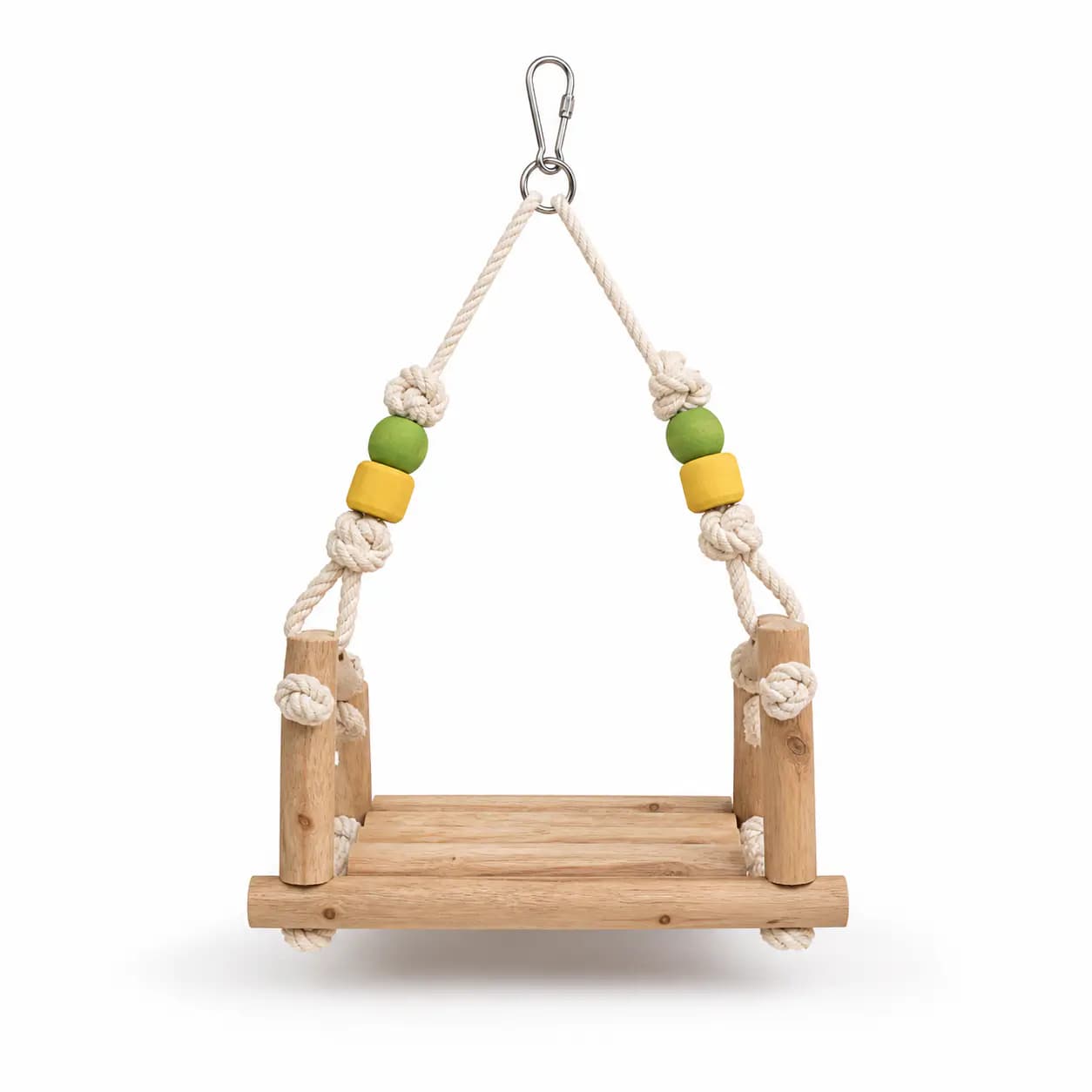 Natural Wood Parrot Swing Platform